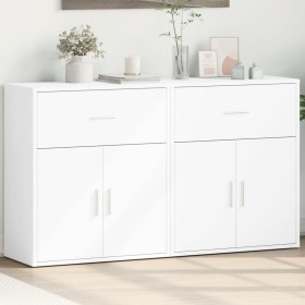 Engineered wood sideboard 2 pcs white 60x31x70 cm by vidaXL, Sideboards - Ref: Foro24-3276546, Price: 123,71 €, Discount: %