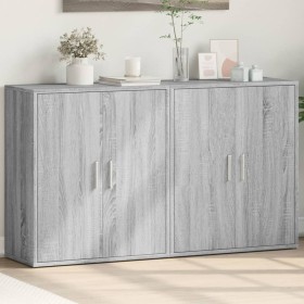 Aparador de madera de ingeniería 2 uds gris Sonoma 60x31x70 cm de vidaXL, Aparadores - Ref: Foro24-3276544, Precio: 118,86 €,...