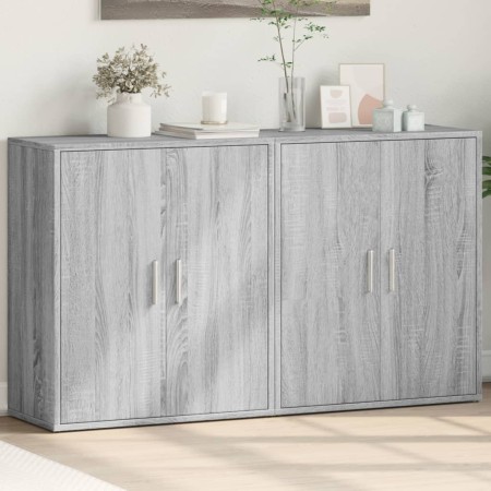 Sideboard aus Holzwerkstoff, 2 Stück, Sonomagrau, 60 x 31 x 70 cm von vidaXL, Sideboards - Ref: Foro24-3276544, Preis: 123,09...