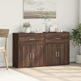 Sideboard aus Holzwerkstoff, 2 Stück, Eiche braun, 60 x 31 x 70 cm von vidaXL, Sideboards - Ref: Foro24-3276552, Preis: 131,9...