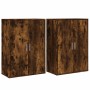 Aparadores 2 uds madera de ingeniería roble ahumado 60x31x84 cm de vidaXL, Aparadores - Ref: Foro24-3276571, Precio: 140,99 €...