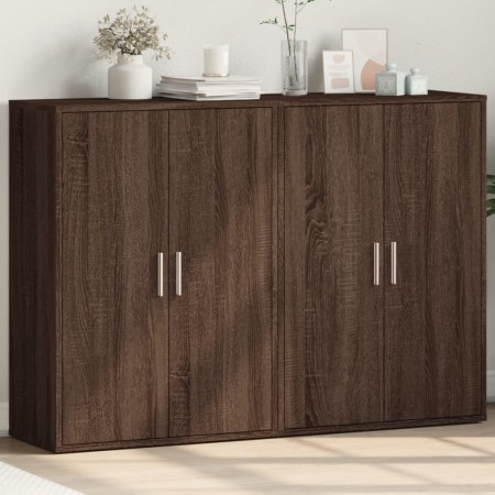 Sideboards 2 pcs oak brown engineered wood 60x31x84 cm by vidaXL, Sideboards - Ref: Foro24-3276573, Price: 147,46 €, Discount: %