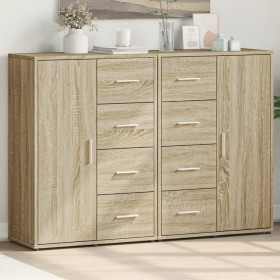 Sideboards 2 pcs engineered wood Sonoma oak 60x31x84 cm by vidaXL, Sideboards - Ref: Foro24-3276590, Price: 175,99 €, Discoun...