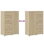 Aparadores 2 uds madera de ingeniería roble Sonoma 60x31x84 cm de vidaXL, Aparadores - Ref: Foro24-3276590, Precio: 175,99 €,...