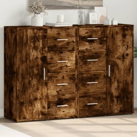 Sideboards 2 pcs engineered wood smoked oak 60x31x84 cm by vidaXL, Sideboards - Ref: Foro24-3276592, Price: 177,42 €, Discoun...