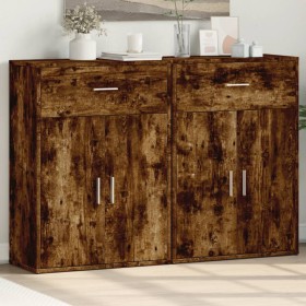 Sideboards 2 pcs engineered wood smoked oak 60x30x84 cm by vidaXL, Sideboards - Ref: Foro24-3276599, Price: 136,99 €, Discoun...