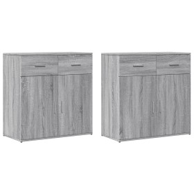 Aparadores 2 uds madera de ingeniería gris Sonoma 79x38x80 cm de vidaXL, Aparadores - Ref: Foro24-3276621, Precio: 202,99 €, ...