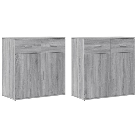 Sideboards 2 pcs Sonoma gray engineered wood 79x38x80 cm by vidaXL, Sideboards - Ref: Foro24-3276621, Price: 231,11 €, Discou...