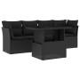 Set de muebles de jardín 5 pzas y cojines ratán sintético negro de vidaXL, Conjuntos de jardín - Ref: Foro24-3266345, Precio:...