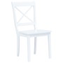 Sillas de comedor 2 unidades madera maciza de caucho blanco de vidaXL, Sillas de comedor - Ref: Foro24-247356, Precio: 135,42...