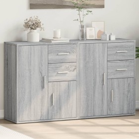 Aparador de madera de ingeniería 2 uds gris Sonoma 60x31x70 cm de vidaXL, Aparadores - Ref: Foro24-3276565, Precio: 147,60 €,...