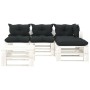 Garden pallet furniture 5 pcs wood anthracite cushions by vidaXL, Garden sets - Ref: Foro24-3052386, Price: 398,45 €, Discoun...