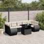 Set de sofás de jardín 8 piezas y cojines ratán sintético negro de vidaXL, Conjuntos de jardín - Ref: Foro24-3268406, Precio:...