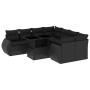 Set de sofás de jardín 8 piezas y cojines ratán sintético negro de vidaXL, Conjuntos de jardín - Ref: Foro24-3268425, Precio:...