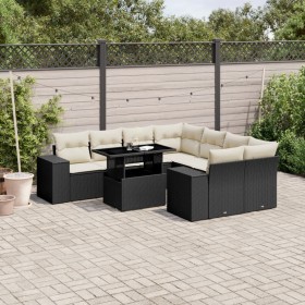 8-teiliges Gartensofa-Set und schwarze synthetische Rattankissen von vidaXL, Gartensets - Ref: Foro24-3269056, Preis: 635,46 ...