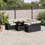 8-teiliges Gartensofa-Set und schwarze synthetische Rattankissen von vidaXL, Gartensets - Ref: Foro24-3269056, Preis: 667,54 ...