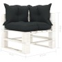 4-seater wooden garden pallet sofa with anthracite cushions by vidaXL, Outdoor sofas - Ref: Foro24-3052378, Price: 384,77 €, ...