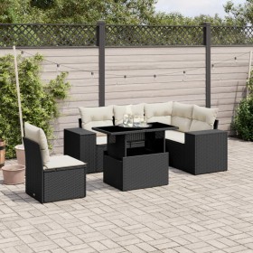 6-teilige Gartensofagarnitur und schwarze synthetische Rattankissen von vidaXL, Gartensets - Ref: Foro24-3269166, Preis: 488,...