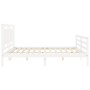 Double bed frame with white solid wood headboard by vidaXL, Beds and slatted bases - Ref: Foro24-3194067, Price: 183,57 €, Di...