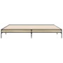 Estructura cama madera ingeniería metal roble Sonoma 200x200 cm de vidaXL, Camas y somieres - Ref: Foro24-844997, Precio: 113...