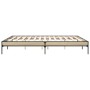 Estructura cama madera ingeniería metal roble Sonoma 200x200 cm de vidaXL, Camas y somieres - Ref: Foro24-844997, Precio: 113...