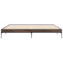 Estructura cama madera ingeniería metal marrón roble 200x200 cm de vidaXL, Camas y somieres - Ref: Foro24-845000, Precio: 117...