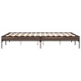 Engineered wood bed frame oak brown metal 140x190 cm by vidaXL, Beds and slatted bases - Ref: Foro24-845040, Price: 106,44 €,...