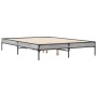 Estructura cama madera ingeniería metal gris Sonoma 120x190 cm de vidaXL, Camas y somieres - Ref: Foro24-845049, Precio: 97,9...