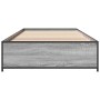 Estructura cama madera ingeniería metal gris Sonoma 75x190 cm de vidaXL, Camas y somieres - Ref: Foro24-845124, Precio: 81,18...