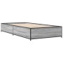 Estructura cama madera ingeniería metal gris Sonoma 75x190 cm de vidaXL, Camas y somieres - Ref: Foro24-845124, Precio: 81,18...