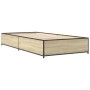 Estructura cama madera ingeniería metal roble Sonoma 100x200 cm de vidaXL, Camas y somieres - Ref: Foro24-845107, Precio: 84,...