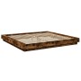 Bed frame with LED lights smoked oak wood 200x200 cm by vidaXL, Beds and slatted bases - Ref: Foro24-3281074, Price: 220,16 €...