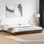 Bed frame with LED lights oak brown wood 180x200 cm by vidaXL, Beds and slatted bases - Ref: Foro24-3281083, Price: 221,53 €,...