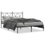 Bed frame with black metal headboard 135x190 cm by vidaXL, Beds and slatted bases - Ref: Foro24-376501, Price: 107,18 €, Disc...