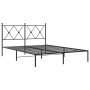 Bed frame with black metal headboard 135x190 cm by vidaXL, Beds and slatted bases - Ref: Foro24-376501, Price: 107,18 €, Disc...