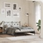 Bed frame with black metal headboard 135x190 cm by vidaXL, Beds and slatted bases - Ref: Foro24-376501, Price: 107,18 €, Disc...