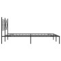 Bed frame with black metal headboard 135x190 cm by vidaXL, Beds and slatted bases - Ref: Foro24-376501, Price: 107,18 €, Disc...