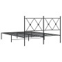 Bed frame with black metal headboard 135x190 cm by vidaXL, Beds and slatted bases - Ref: Foro24-376501, Price: 107,18 €, Disc...