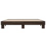 Engineered wood bed frame oak brown metal 160x200 cm by vidaXL, Beds and slatted bases - Ref: Foro24-3280231, Price: 137,19 €...