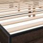 Engineered wood bed frame oak brown metal 160x200 cm by vidaXL, Beds and slatted bases - Ref: Foro24-3280231, Price: 137,19 €...