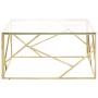 Golden stainless steel and tempered glass coffee table by vidaXL, Coffee table - Ref: Foro24-349954, Price: 245,82 €, Discoun...