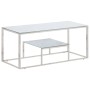 Silberner Couchtisch aus Edelstahl und gehärtetem Glas von vidaXL, Couchtisch - Ref: Foro24-350019, Preis: 135,28 €, Rabatt: %