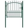 Green steel fence gate with spikes 100x100 cm by vidaXL, garden gates - Ref: Foro24-146393, Price: 149,81 €, Discount: %