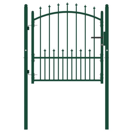 Green steel fence gate with spikes 100x100 cm by vidaXL, garden gates - Ref: Foro24-146393, Price: 149,87 €, Discount: %