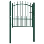 Green steel fence gate with spikes 100x100 cm by vidaXL, garden gates - Ref: Foro24-146393, Price: 149,87 €, Discount: %