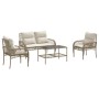 Garden sofa set with cushions 4 pieces beige synthetic rattan by vidaXL, Garden sets - Ref: Foro24-368730, Price: 351,99 €, D...