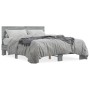 Estructura cama madera ingeniería metal gris Sonoma 135x190 cm de vidaXL, Camas y somieres - Ref: Foro24-3280210, Precio: 154...