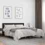 Engineered wood and black metal bed frame 160x200cm by vidaXL, Beds and slatted bases - Ref: Foro24-3280182, Price: 162,99 €,...