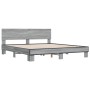 Estructura cama madera ingeniería metal gris Sonoma 180x200 cm de vidaXL, Camas y somieres - Ref: Foro24-3280180, Precio: 171...