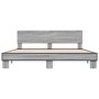 Estructura cama madera ingeniería metal gris Sonoma 180x200 cm de vidaXL, Camas y somieres - Ref: Foro24-3280180, Precio: 171...